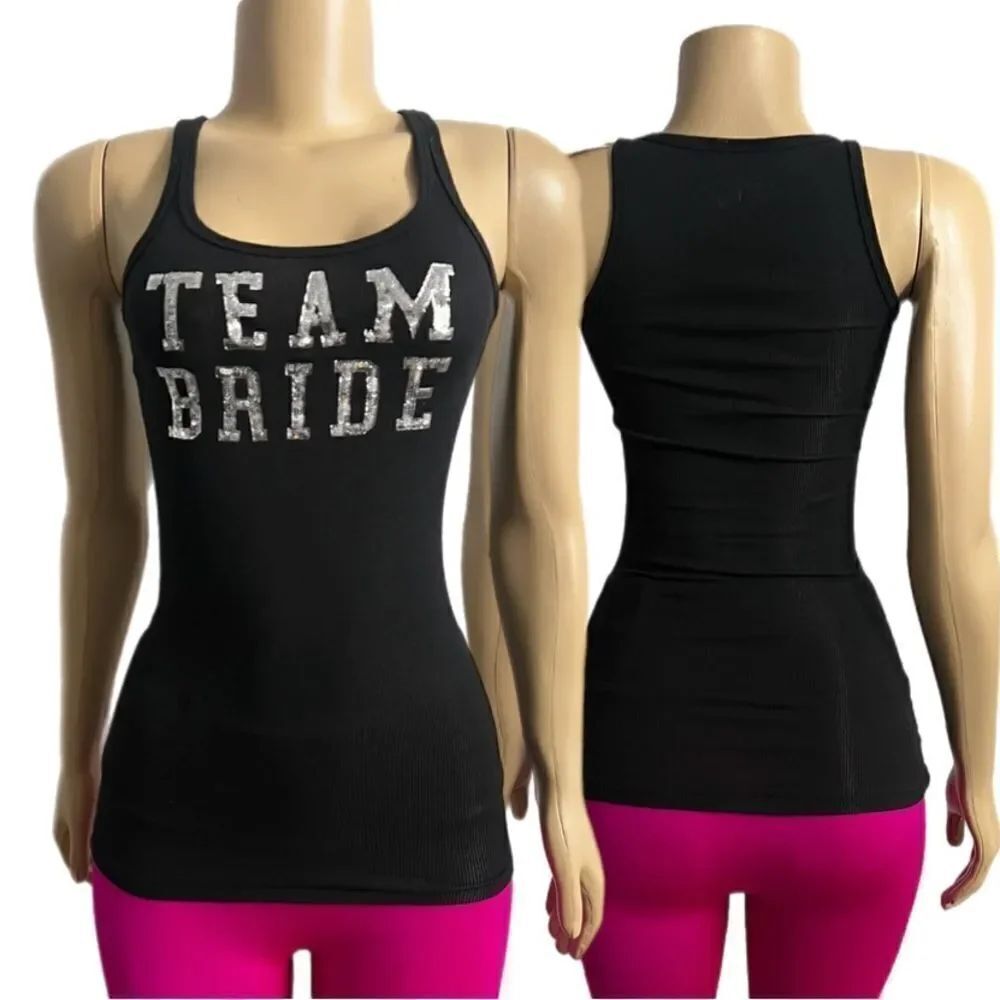 Victorias Secret I Do Bride Collection Ribbed Sequin TEAM BRIDE tank top …